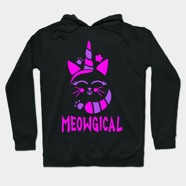 Meowgical Kitticorn Caticorn Cat Unicorn Hoodie by tropicalteesshop